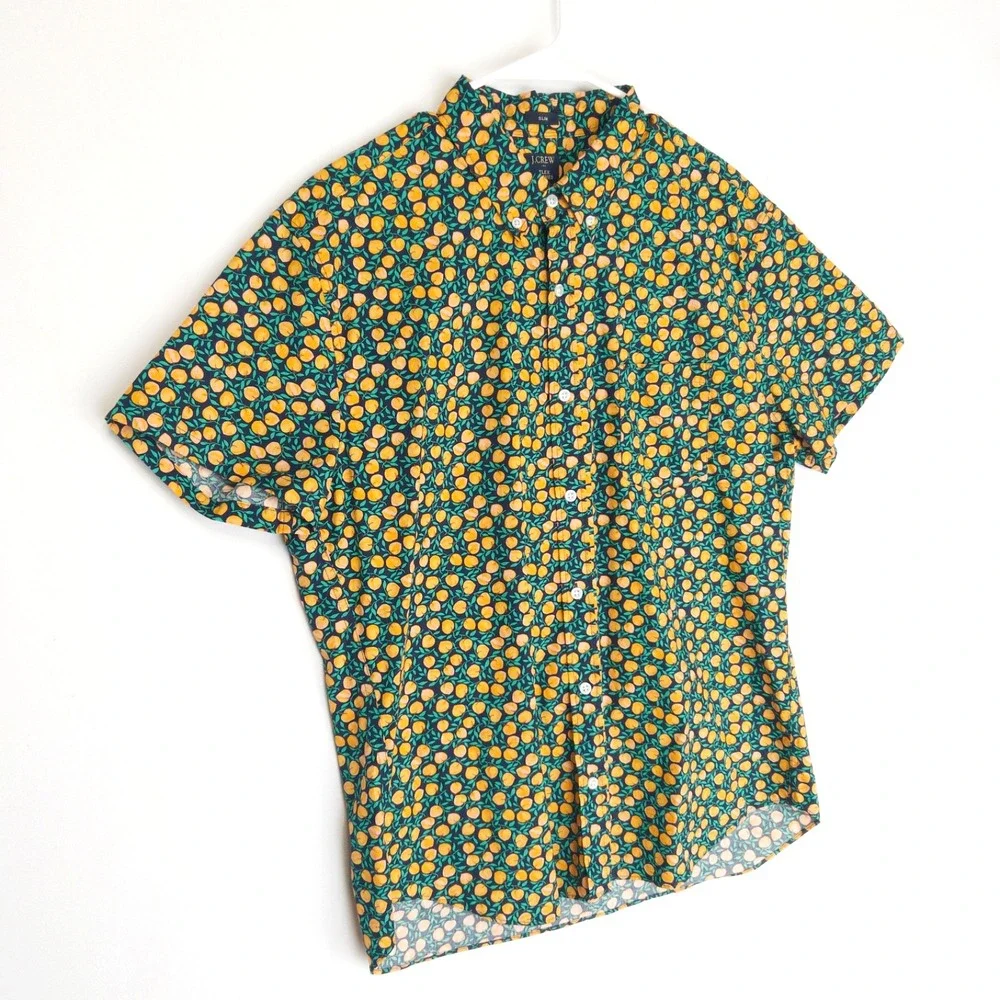 J Crew Flex Washed Slim Shirt Men XL Peach Fruitcore Casual Button Down NWOT $98
